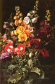 デンマークの静物画 タチアオイの花 ヨハン・ラウレンツ・ジェンセンの花